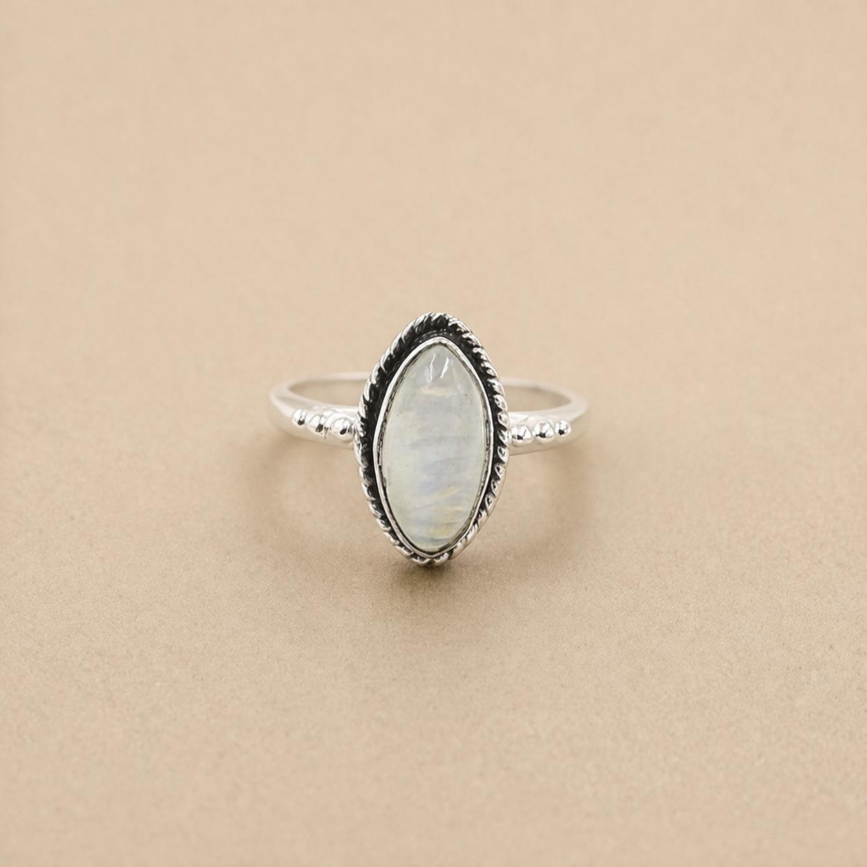 Rainbow Moonstone Marquise Ring 6x12mm, 925 Sterling Silver Statement Ring, Handmade Moonstone Jewelry 4 серебряный