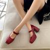 Krazing Pot PU Square Toe Super High Heels Summer Buckle Straps Shoes Big Size 43 Women Waterproof Pumps
