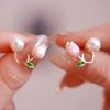Fashion Tulip Pearl Earrings For Women Flowers Stud Earrings Party Jewelry Gifts