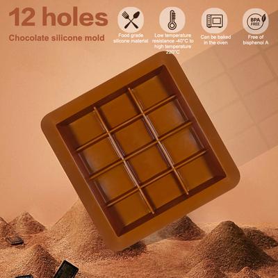 8/12/24 Zellen Schokoladenform DIY Schokoladentafel Silikonform für Schokoladentafel Pistazien-Schokoriegelform Handgemachtes Geschenk