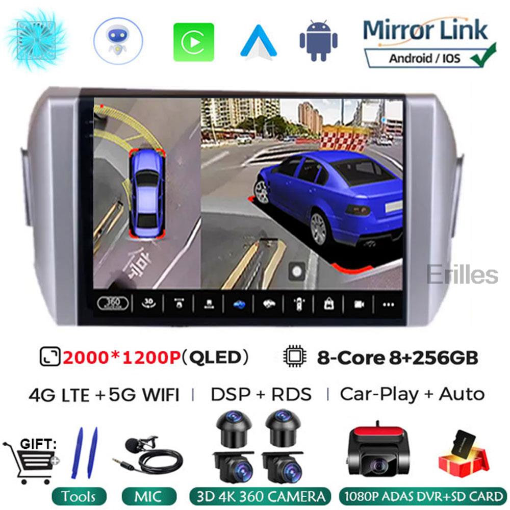 Android 14 Carplay&Auto WIFI+4G For Toyota Innova 2 2015 - 2022 Car Radio Multimedia Player Stereo Navigation GPS NO DVD 2DIN