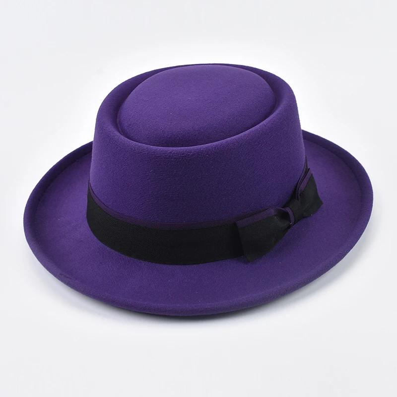 Cappello Jazz in Feltro a Tesa Arrotolata Vintage per Uomo Donna Cappello Pork Pie a Tesa Corta Cappello Trilby Fedora da Gentleman