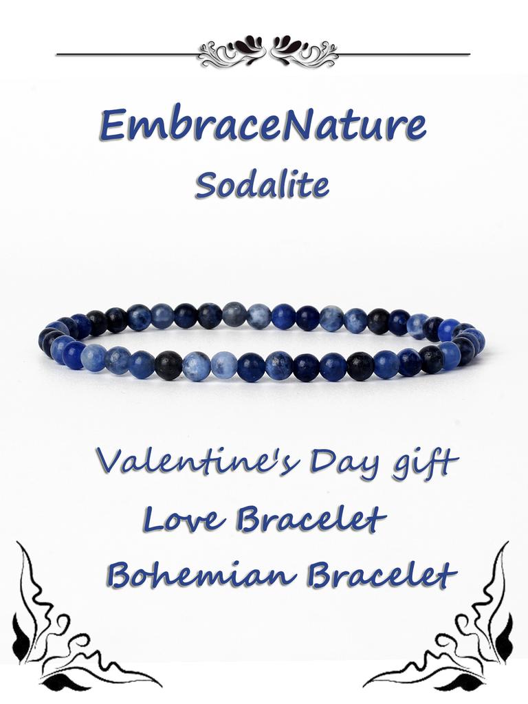 4mm Egg Jasper, Sodalite, Moss Agate Healing Bead Bracelet – Vitality, Calm, Mysticism & Growth | Natural Crystal Energy Jewelry