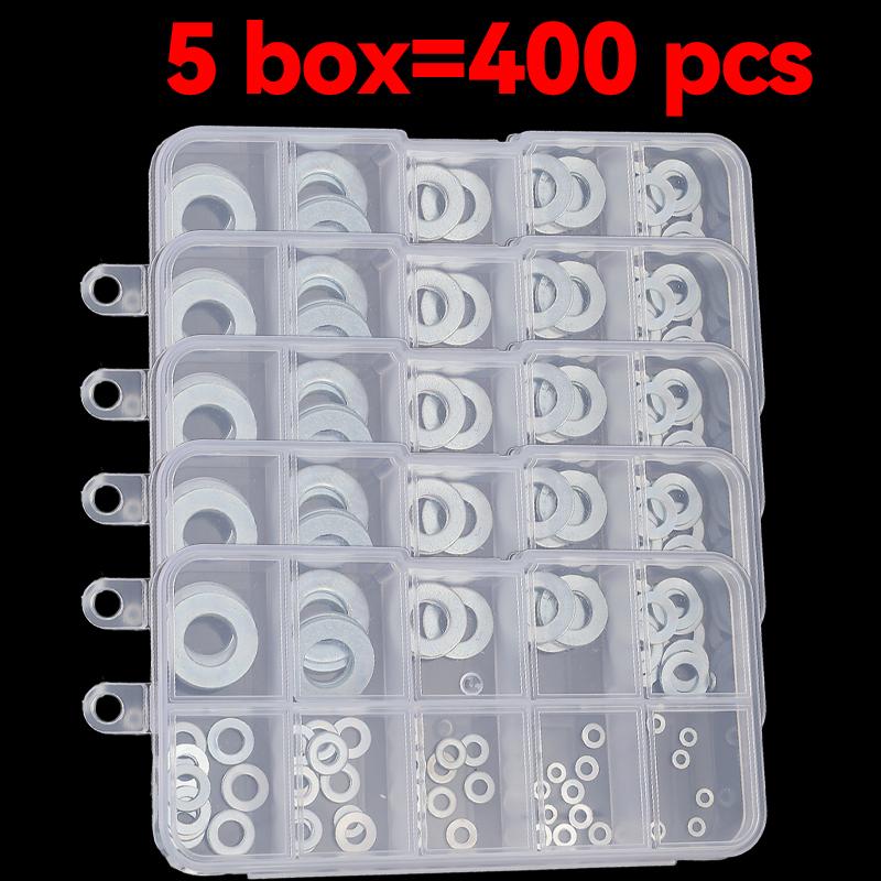 1-5box O-ring Fasteners Washers Stainless Steel Flat Gasket Home Screw Bolts Assorted Kit Accessories M2 M2.5 M3 M4 M5 M6 M8 M10