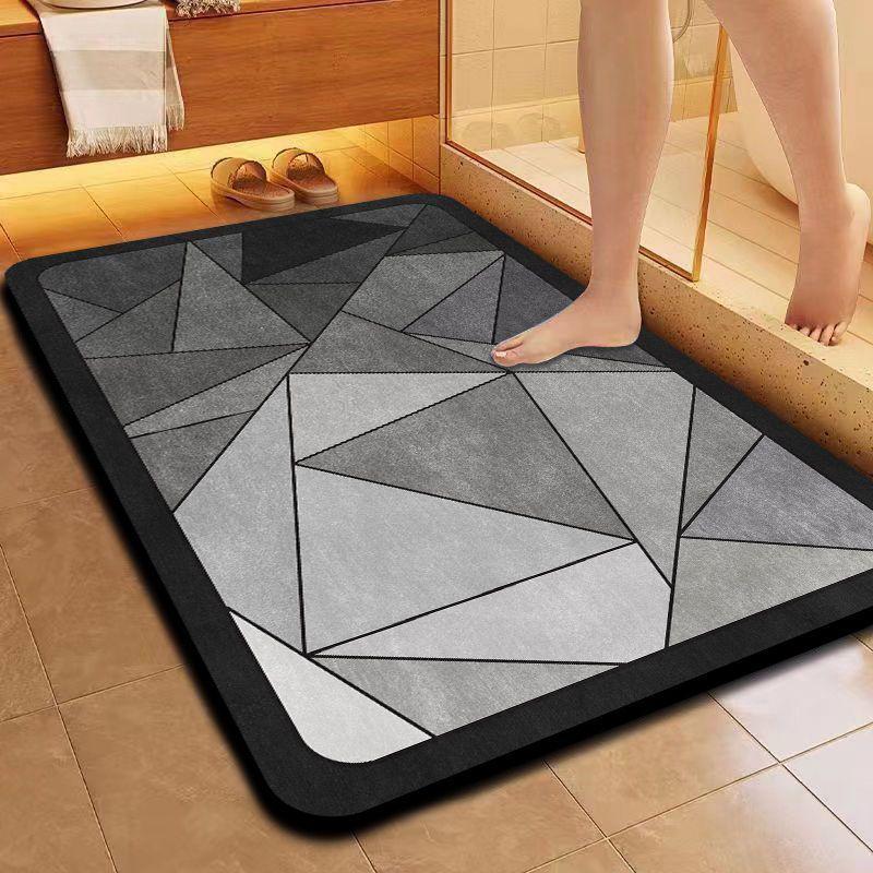 Nordic Style Diatomaceous Earth Non-Slip Absorbent Bathroom Mat - Dirt-Resistant Foot Pad for Toilet Entrance