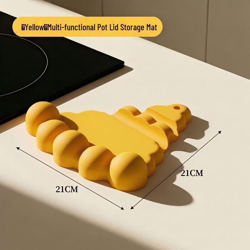 Silicone Kitchen Drying Mat and Pot Lid Holder - Multi-functional, Heat-Resistant, Non-slip