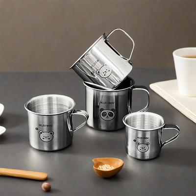 Mini 304 Stainless Steel Kids Water Cup With Handle Portable Anti Drop Durable Children Drinking Cup Tumbler Milk Coffee Mug