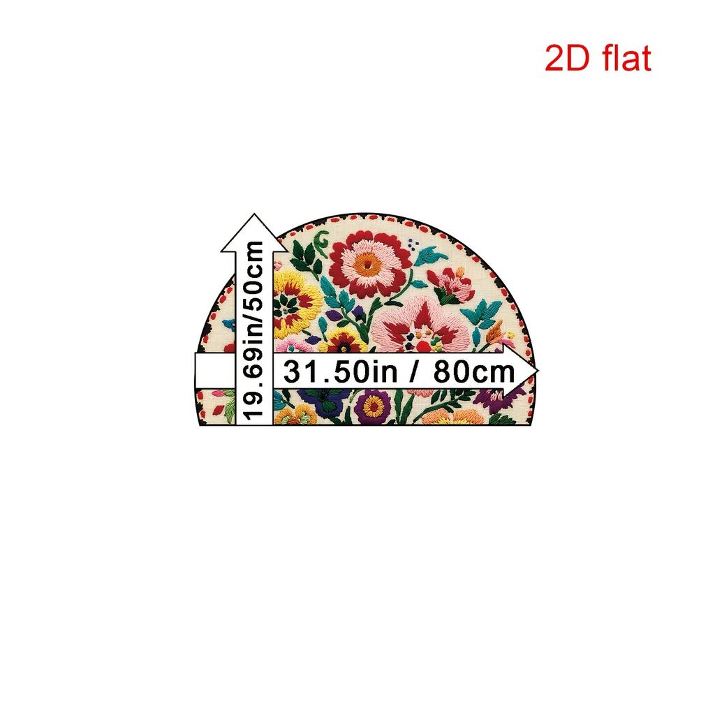 1Pcs Multicolor Floral Semi Circle Welcome Doormat Non-Slip for Outdoor Patio Porch Kitchen Bathroom Entryway Floor Mat