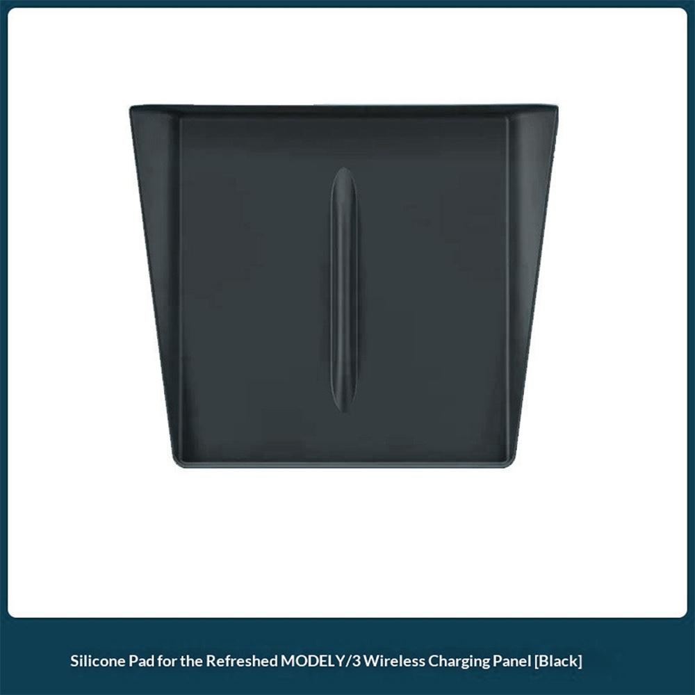 For Tesla Model 3 Highland Model Y Juniper Silicone Wireless Phone Charging Pad Central Control Charger Protector Pad Car Parts