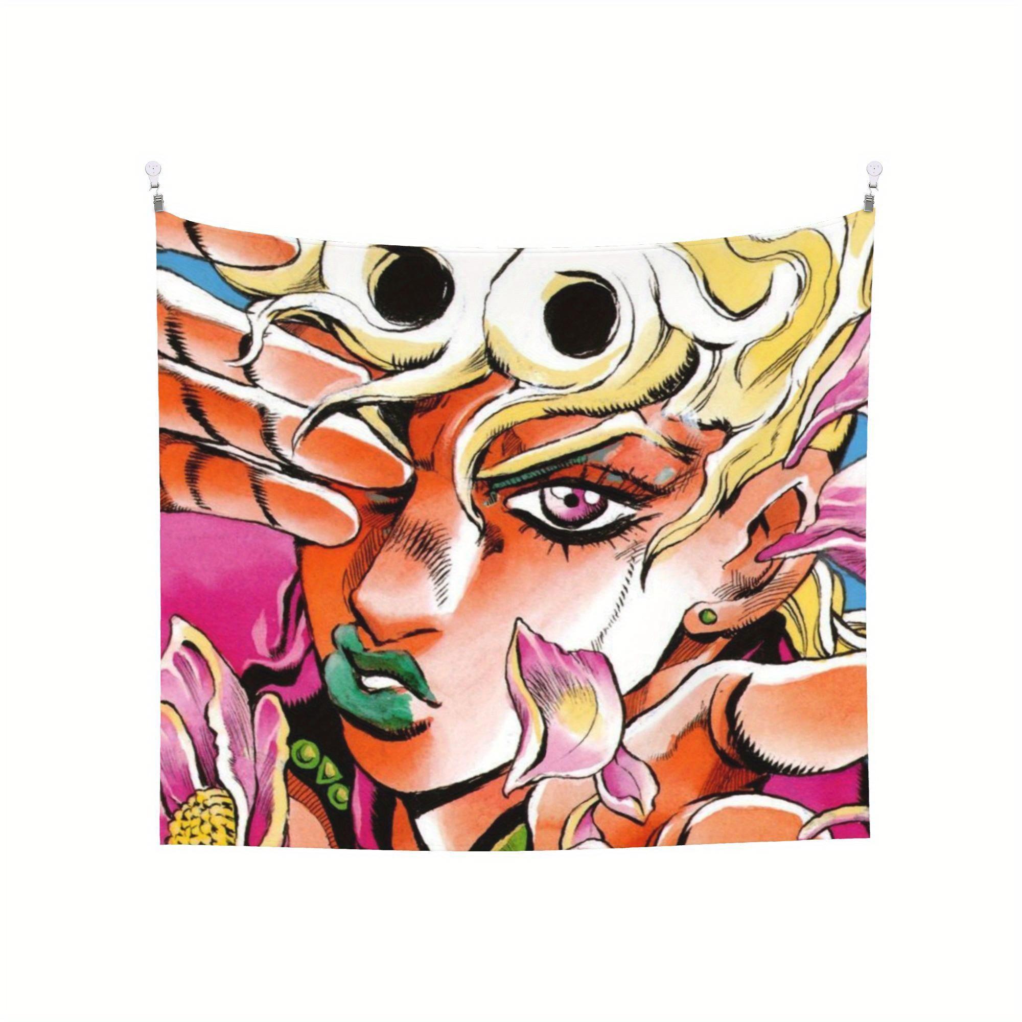 

JoJosBizarreAdventureAnime Tapestry Dynamic Character Print Wall Art IdealLivingRoomDecor Great Birthday Gift forAnime Fans 74x94cm(29x37in)