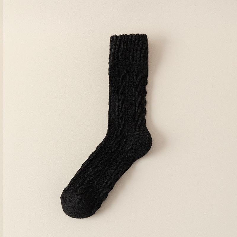 Dámské silné vlněné ponožky v japonském stylu - Hřejivé, útulné, vysoké bavlněné zimní ponožky