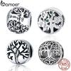 Bamoer Family Tree Bead 925 Sterling Silver Charm for Original Bracelet Bangle Women Forever Life DIY Fashion Jewelry BSC489