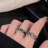 Dark Fengchao Heavy Industry Light Luxury Advanced Sense Color Separation Open Ring Lace Edge Niche Design Sense Personality Ring Female