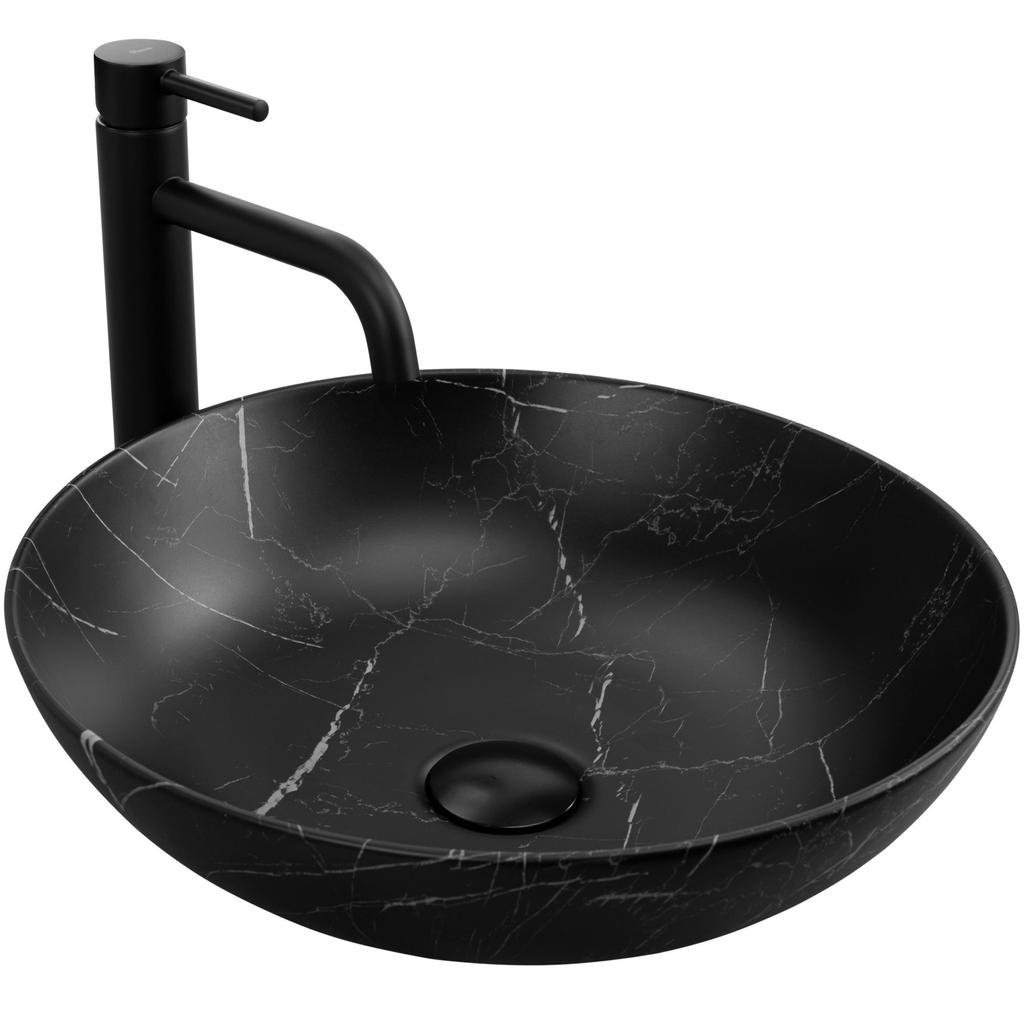 Umywalka fibo black matt - nablatowa sku rea-u3301