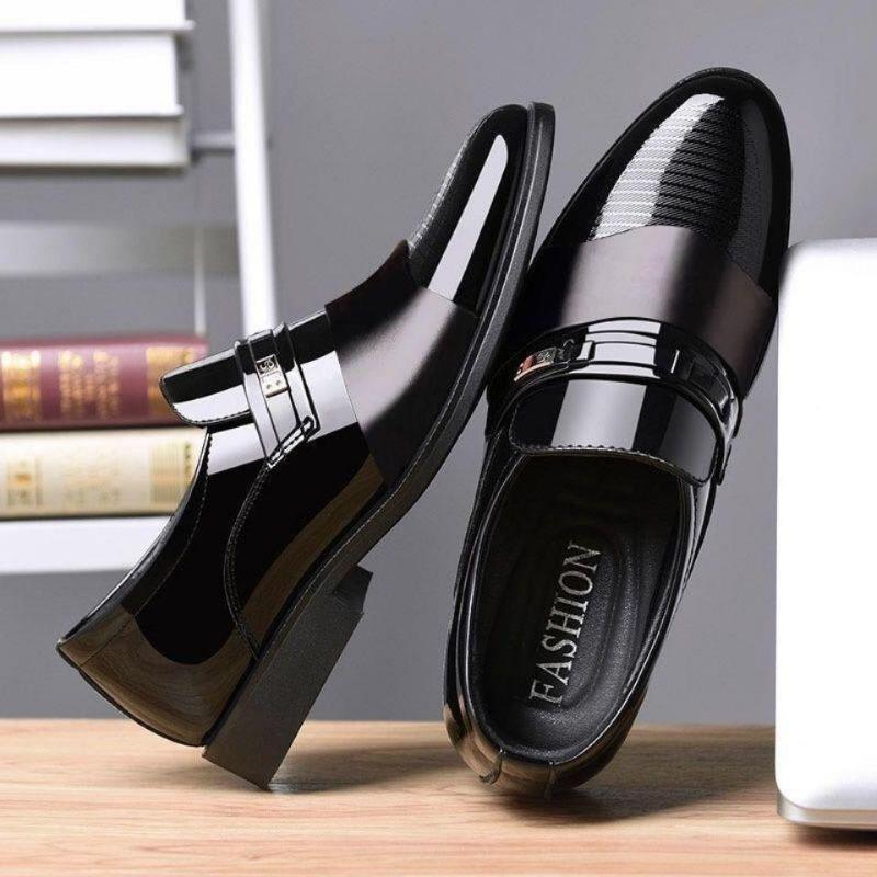 Modische und vielseitige formelle Lederschuhe für Herren, Business Casual, trendige, einfache Slip-On-Lederschuhe für die Freizeit