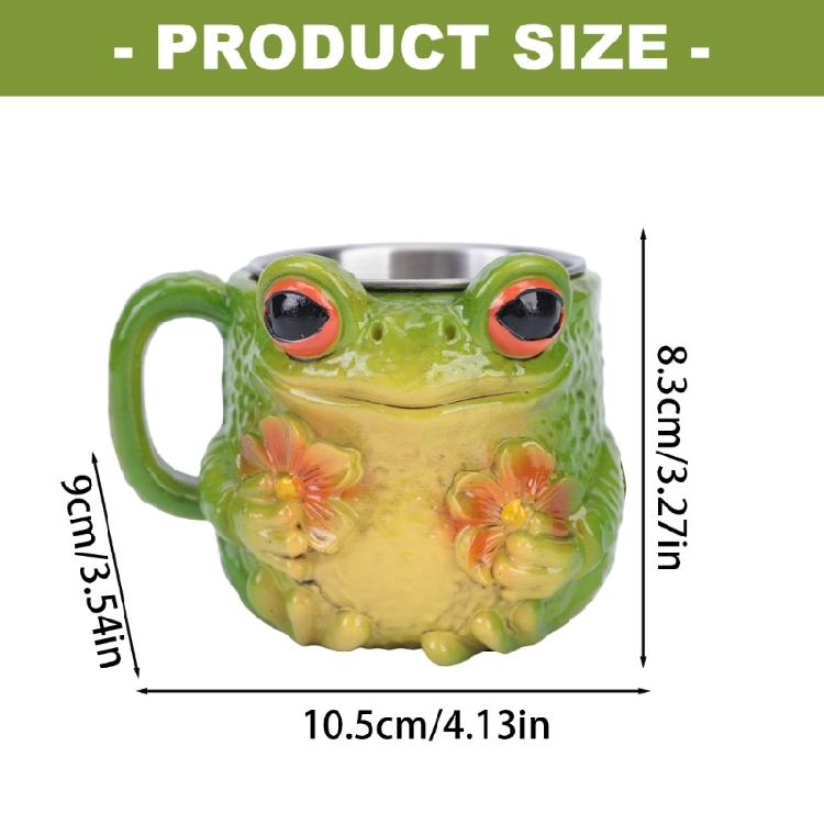 Large Capacity Elegant Drinking Cup Frogs And Florals Designs Coffee Mug With Handle For Home Or Offices Use