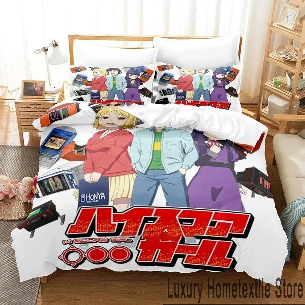 Hi Score Girl Anime Bedding Set Duvet Cover Bed Set Quilt Cover Pillowcase Comforter king Queen Size Boys Adult Bedding Set