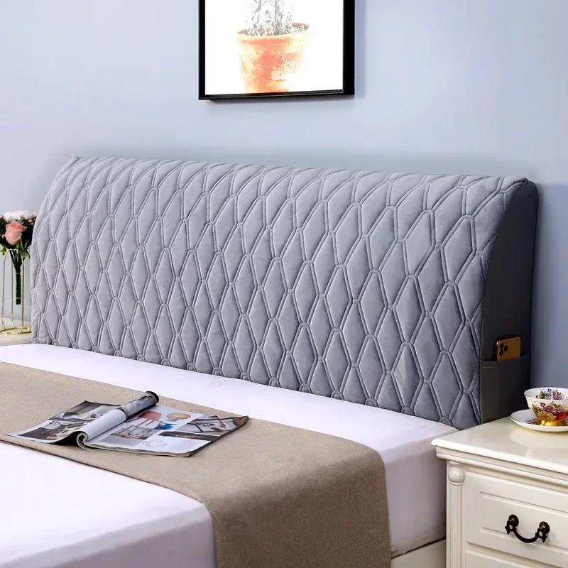 Plaid Kopfteil Abdeckung Nordic Weiche Kopfteil Abdeckung Plüsch Samt Bett Kopf Abdeckung Schlafzimmer Rückenlehne Staub Schutz Wohnkultur