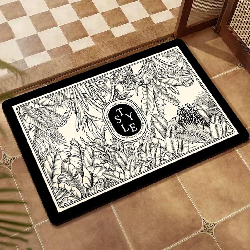 American Retro Non-Slip Diatomaceous Earth Floor Mat - Wear-Resistant Entrance and Bathroom Mat