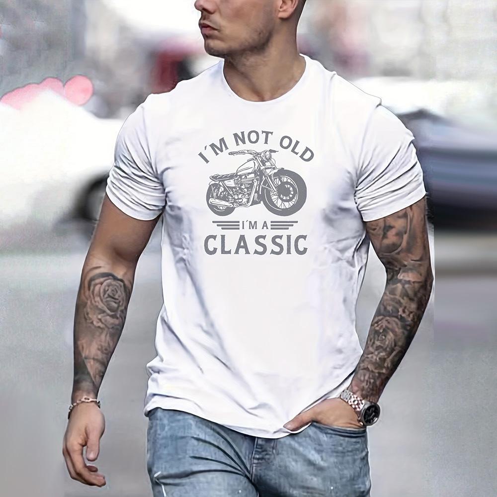 Vintage Μοτοσυκλέτα Γραφικό Μπλουζάκι Κλασικό Δεν Είμαι Γέρος Εκτύπωση Γραμμάτων Κοντομάνικο Τοπ 2024 Μεγάλο Μέγεθος Καθημερινά Ανδρικά Ρούχα