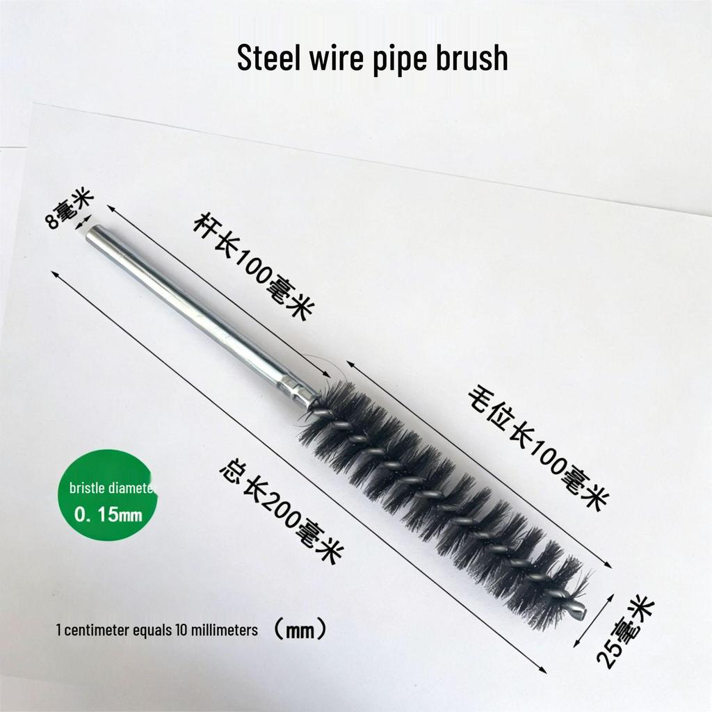 304 Stainless Steel Wire Brush for Inner Hole Cleaning: Rust Removal, Polishing, Deburring, with Handle.