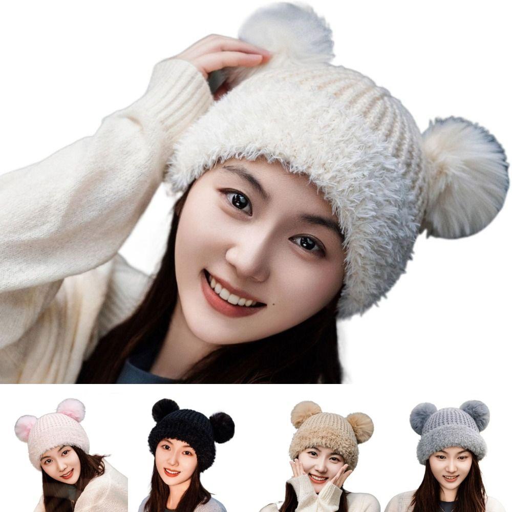 Wool Style Children's Hats Plush Warm Hat Fashionable Knitting Hat  Unisex