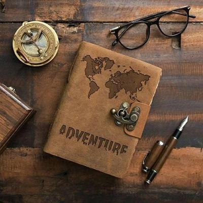 Leather Journal Diary with Buckle Lock Vintage Old Pages Diary for Office Personal Use