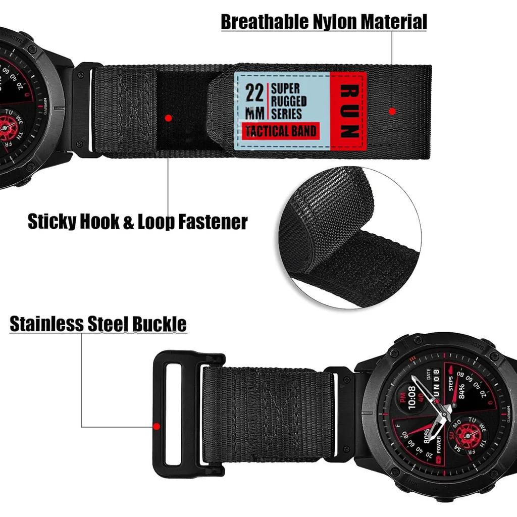QuickFit 22mm 26mm Nylon Band For Garmin Fenix 8 47 51mm 7X Pro 6X Pro 5XPlus/Enduro 2/Epix Pro 51mm Instinct 2 X Strap Bracelet