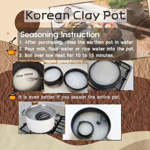 Korean mud-glazed clay pot with inlaid design, heat-resistant rice cooker, Korean West Coast mud loess mineral-containing kimchi, chige, sausage, and