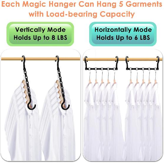 Closet Organizers and Storage, Sturdy Space Saving Hanger for Heavy Clothes, Upgraded Cascading Hangers, Magic Closet Organization Clothes Hangers,