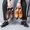 Spitz zulaufende Lederschuhe für Herren, neue Brogue-Herrenschuhe, Trend British Casual Business Youth Large Size 46 Lederschuhe