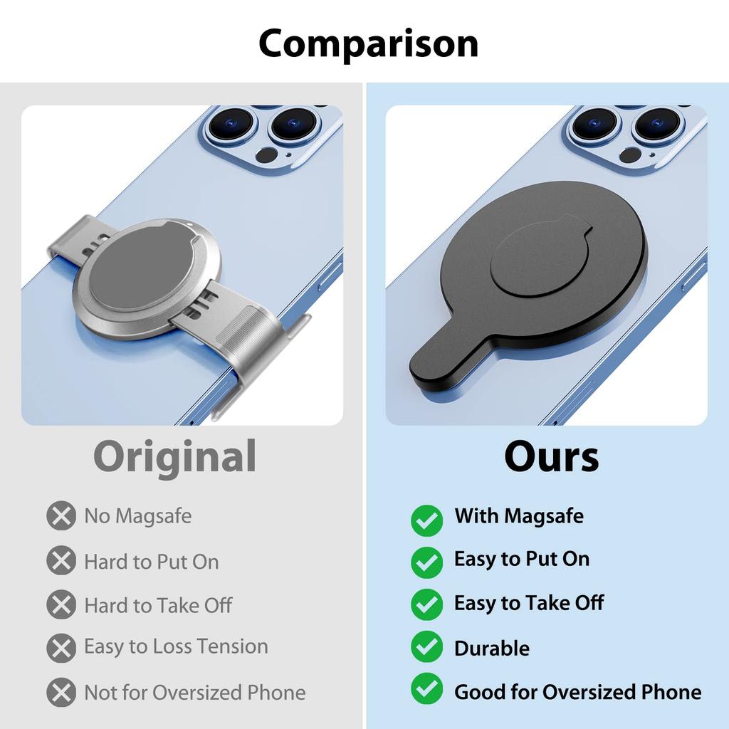 for DJI OM 6 Magsafe Adapter Clamp, Compatible with Gimbal Stabilizer DJI Osmo Mobile 6, Also fits for DJI OM 5 4 SE