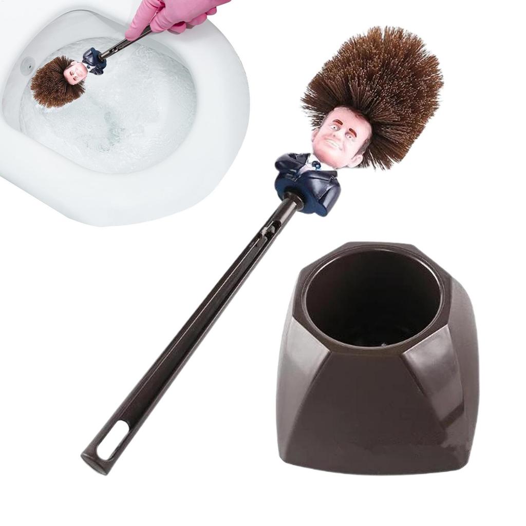 Szczotka do WC Szczotka do Toalety Emmanuel Macron Szczotka Kreskówka Szczotka do Toalety z Uchwytem Kreatywny Środek do Czyszczenia Łazienki Unikalny Prezent-Żart