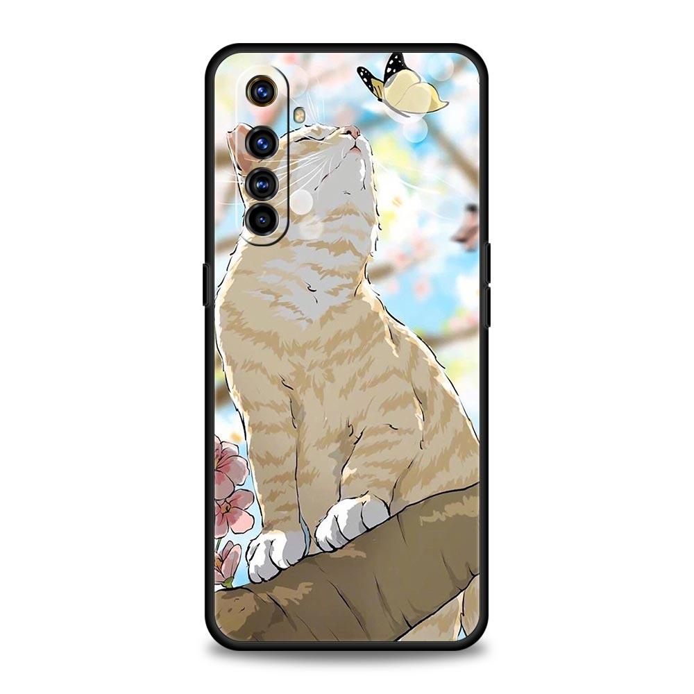 Fashion Lovely Cats For Realme GT Neo2 3 Phone Case Cover For Realme 9 8 7 6 GT2 Pro Plus 5G 8i 9i C3 C21 C11 C25 C35 C21Y Coque