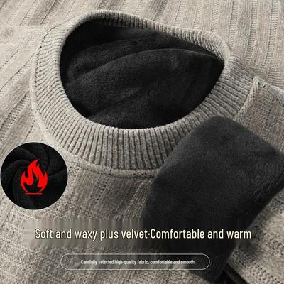 Men's Plush Chenille Round Neck Sweater