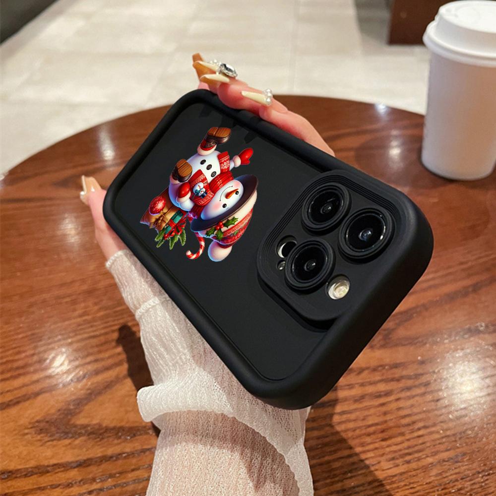 N101 Merry Christmas Art Soft Angel Eyes Phone Cases for iPhone 16 15 14 13 11 Pro Max 8 7 6s Plus 12 Mini XR XS Max SE Shockproof Cover