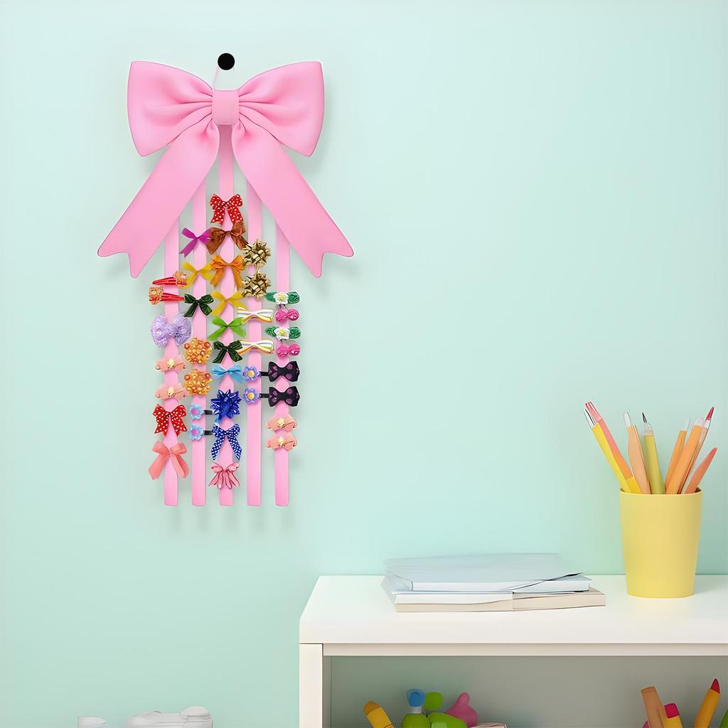 Organisateur de Pinces à Cheveux Forme Nœud Support d'Exposition pour Épingles à Cheveux Organisateur d'Accessoires pour Cheveux pour Femmes Filles Barrette Placard Mur de Coiffeuse