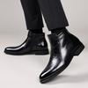 Head layer cowhide autumn winter men's Chelsea boots versatile genuine leather high top leather shoes men's British plus velvet