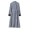 2024 Summer Women's Casual Striped Midi Belt Shirt Dress