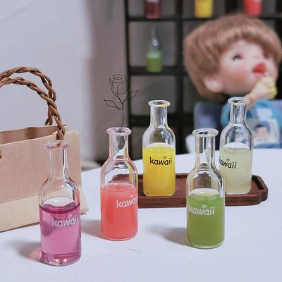 1Set 1/12 Dollhouse Mini Fruit Vegetable Drink Bottle Model Doll Home Miniature Kitchen Scene Decoration Pretend Play Toys