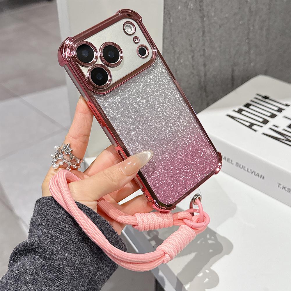 Luxury Plating Phone Case For Xiaomi 15T 15 14 13 Poco M7 F7 F4 F5 X7 X6 X5 Pro Ultra 4G 5G Anti Fall Airbag With lanyard