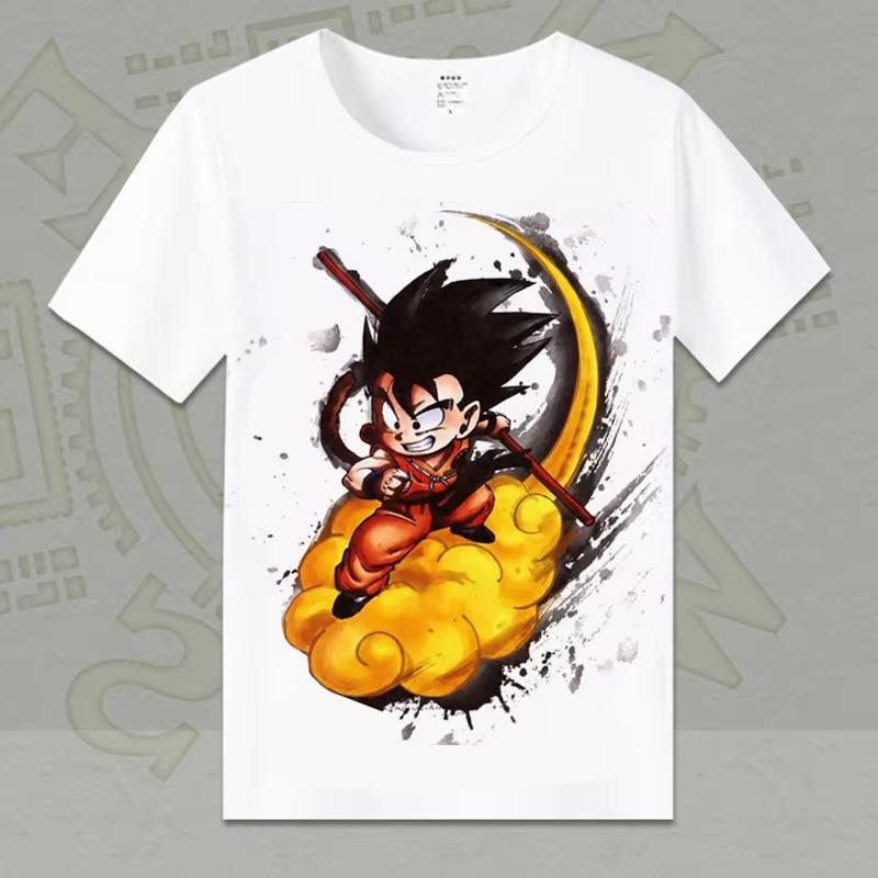 Dragon Ball Animation Derivatives Goku Vegeta Buu Frieza Printed Short Sleeve T-shirt Unisex's and Women's Fashion Cotton Top