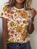 Summer Ethnic Floral 3D Print T-Shirts Women's Streetwear Round Neck Short Sleeve T Shirt Tees Harajuku Y2K Tops Female Clothing