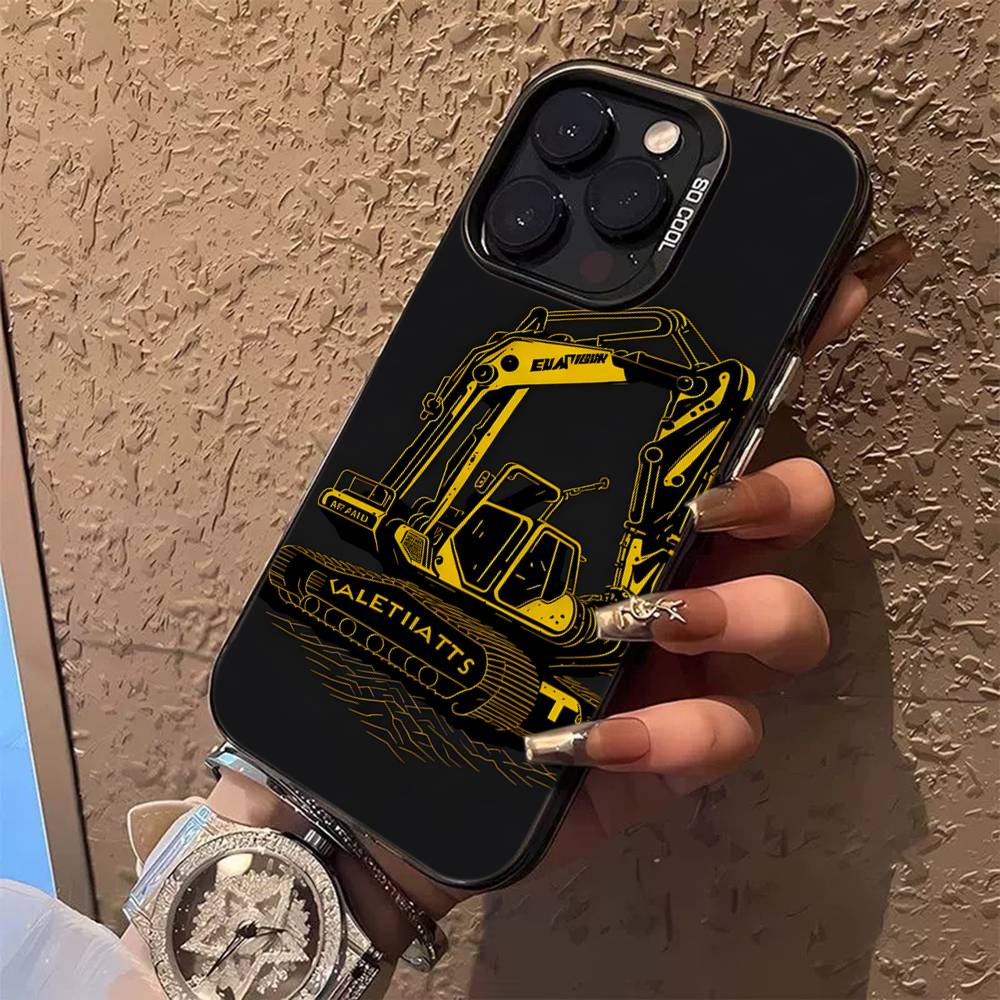 Excavator mechanical Phone Case For iPhone 17 16 15 14 13 12 11 Pro Max Plus Pro Colorful Shell