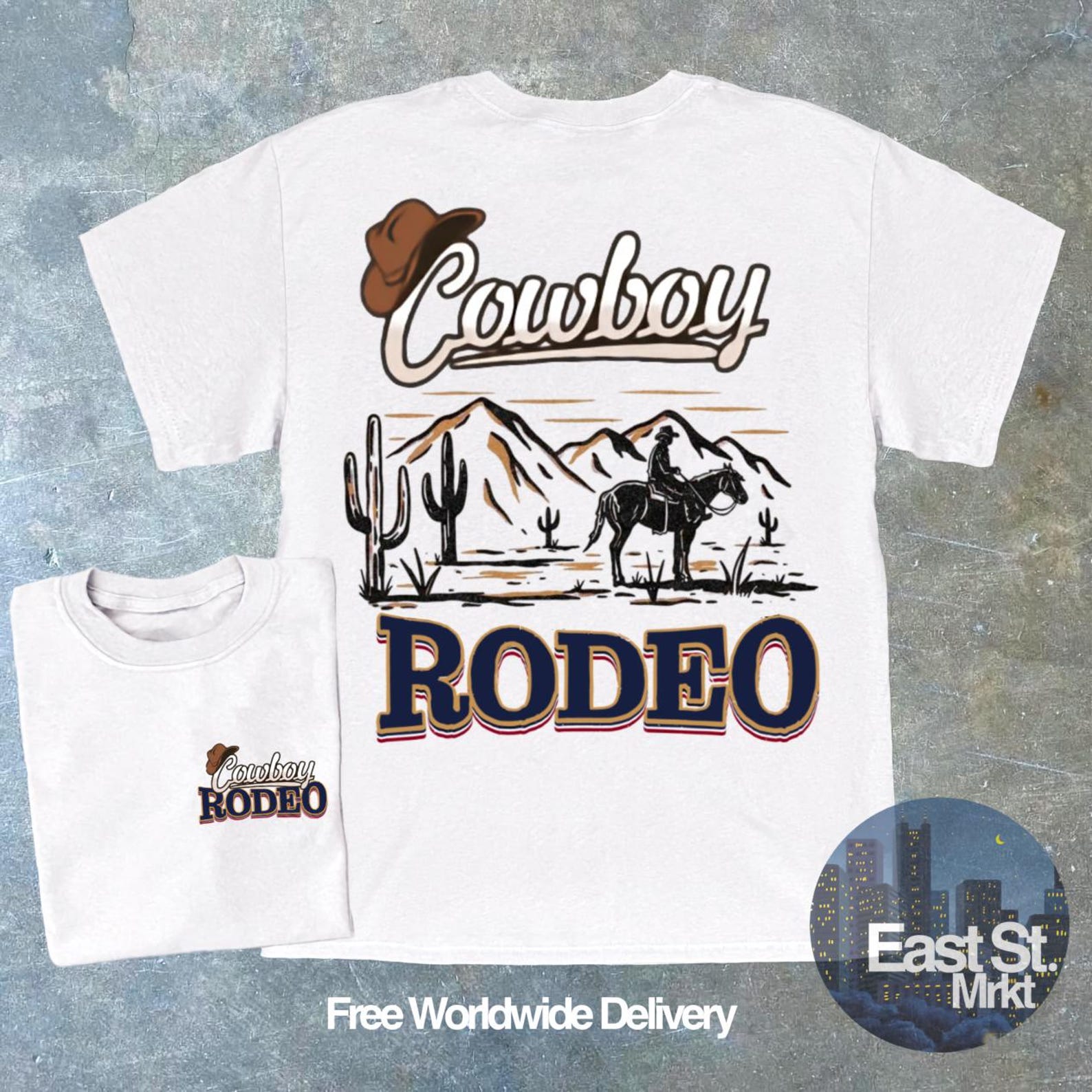 Vintage Western Rodeo Cowboy T-shirt: Wild West Style M