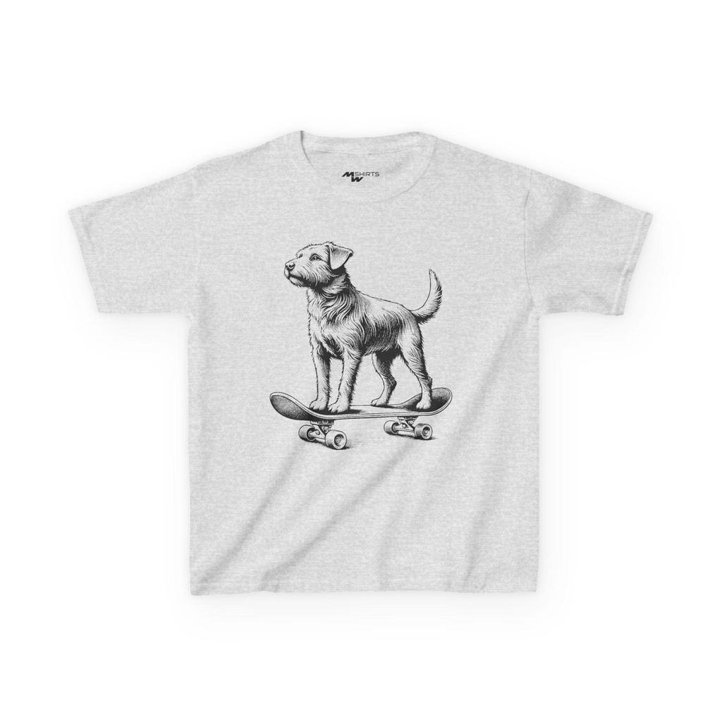 Playful Skateboarding Dog Kids Tee