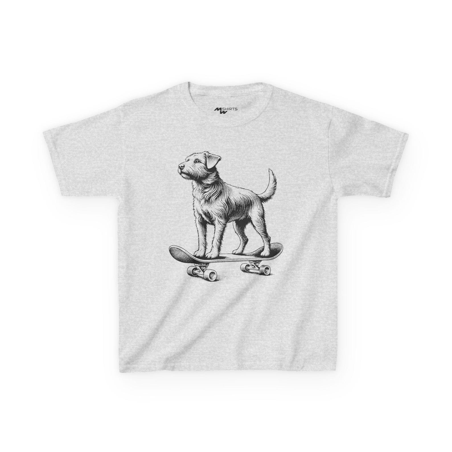 Playful Skateboarding Dog Kids Tee XL