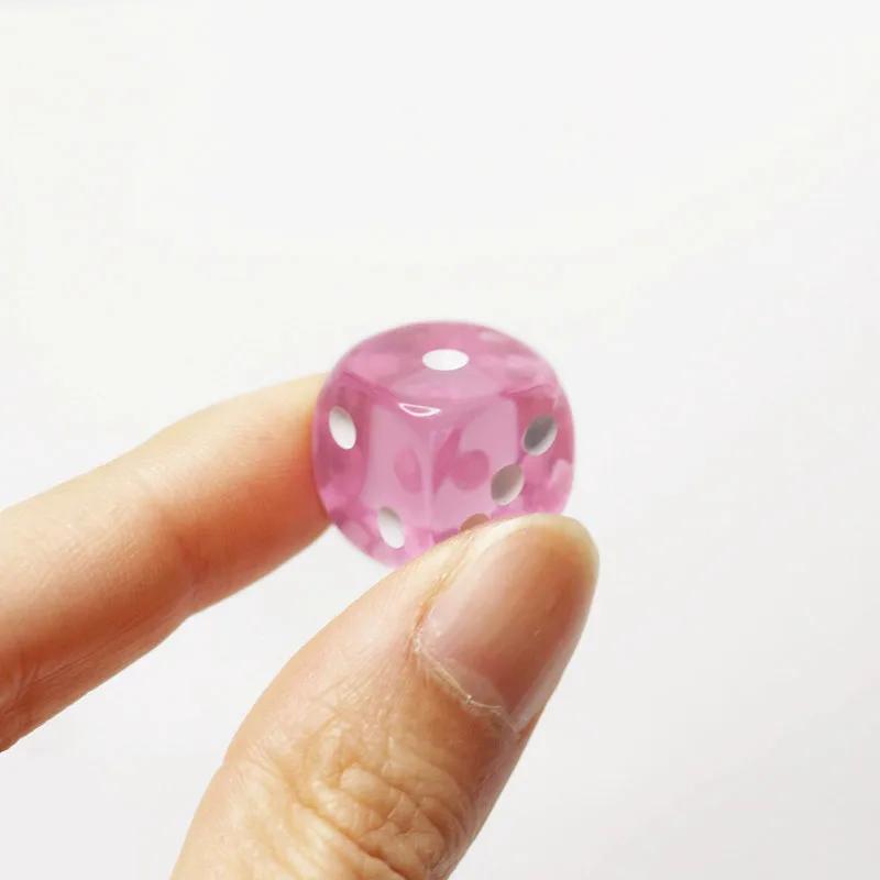 10Pcs 10Colors Acrylic Transparent 16Mm Clear Color Six Sided Spot D6 Playing Games Dice Set For Bar Pub Club Party Board Game