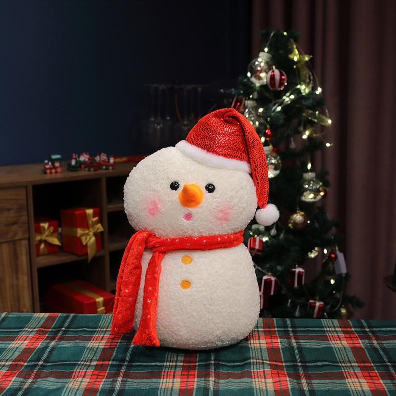 

Cute White Snowman Stuffed Toy Soft Pp Cotton Filling Ideal Holiday Present 28cm