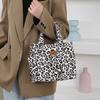 Retro-Leopardenmuster Große Lunch-Tasche mit Aufbewahrungstasche für Pendler Arbeit Handtasche Tragbare Mahlzeitentasche